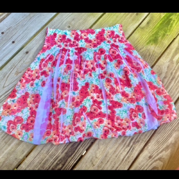 Y2K Floral Lipstick Skater Skirt - Picture 5 of 6